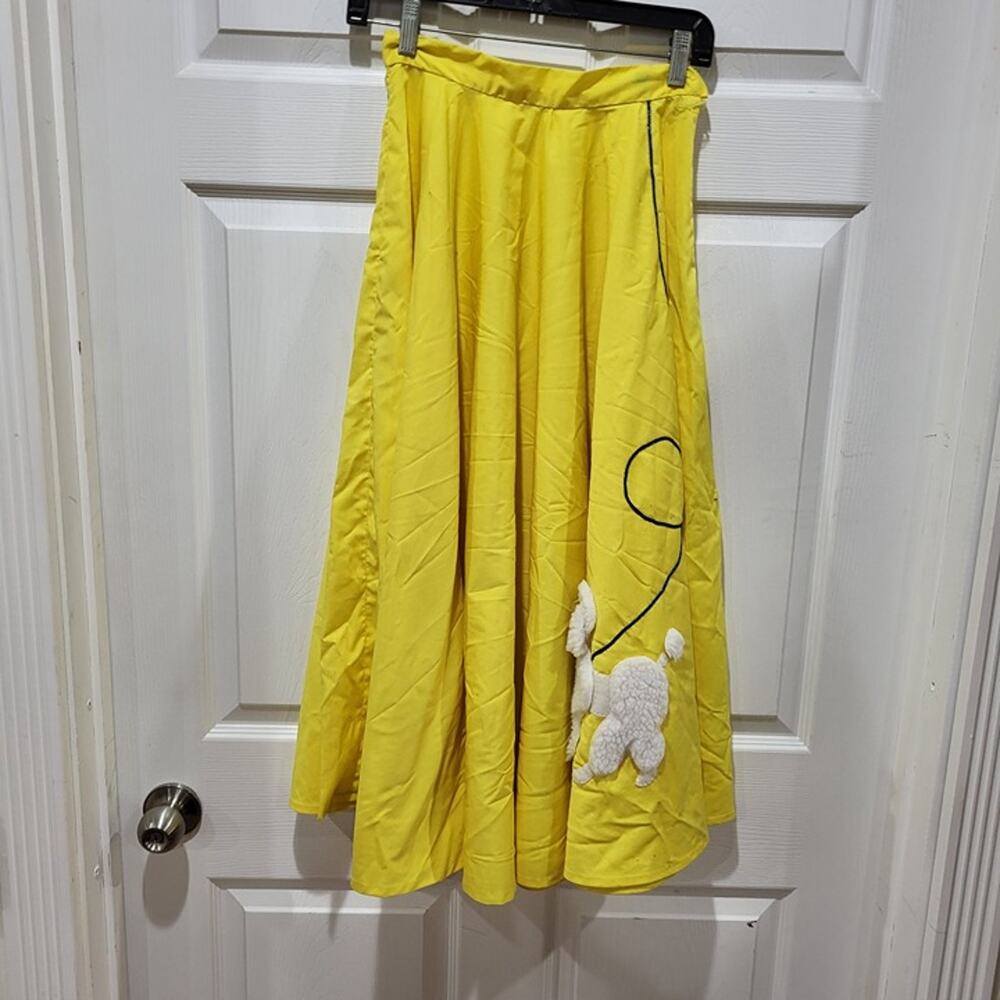 Vintage Handmade 1950s Poodle Skirt Costume Halloween Yellow adult size small